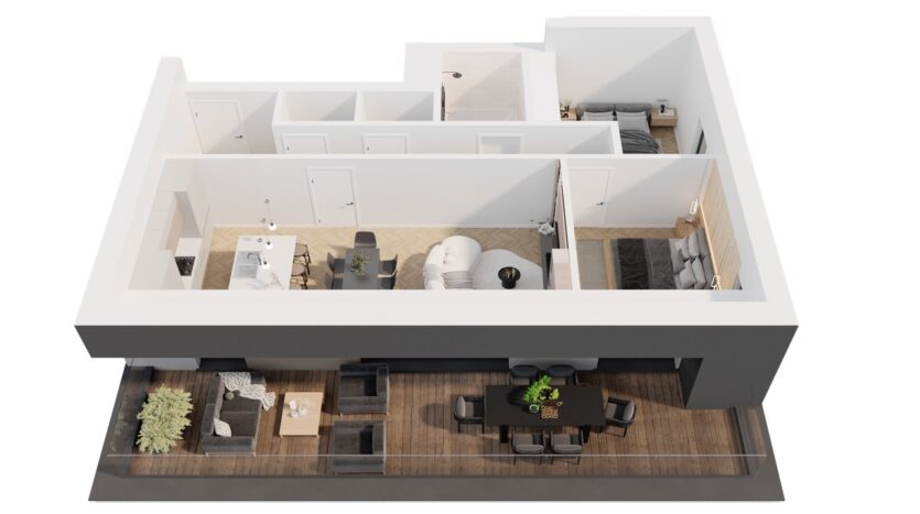 Penthouse 2 chambres avec terrasse exposée sud