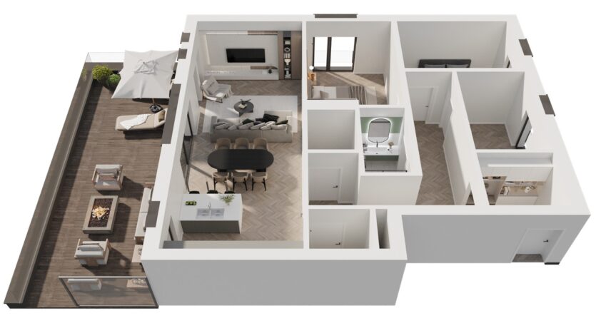 Appartement 3 chambres avec terrasse exposée ouest